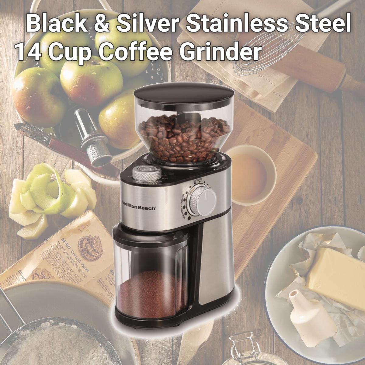 Picture of Hamilton Beach 6011003 Black & Silver Stainless Steel 14 Cup Coffee Grinder