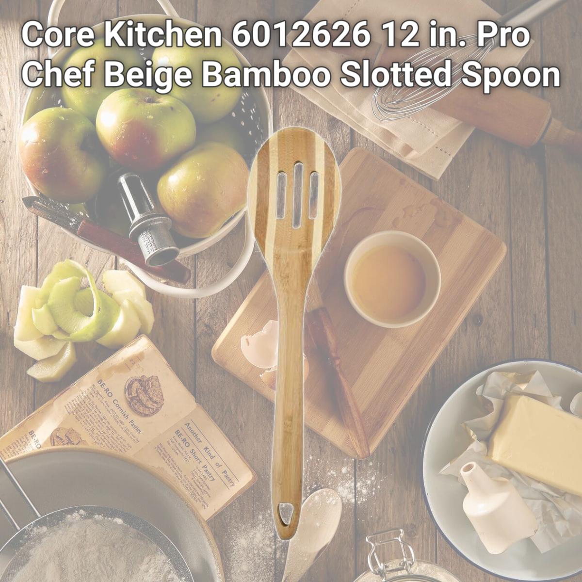 Picture of Core Kitchen 6012626 12 in. Pro Chef Beige Bamboo Slotted Spoon