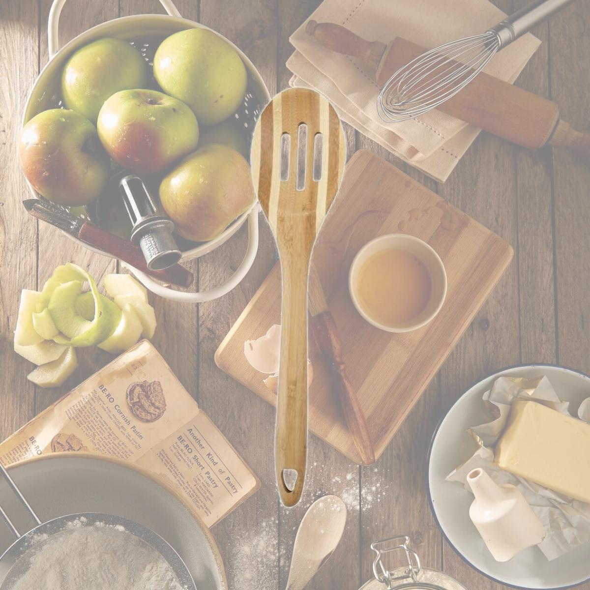 Picture of Core Kitchen 6012626 12 in. Pro Chef Beige Bamboo Slotted Spoon