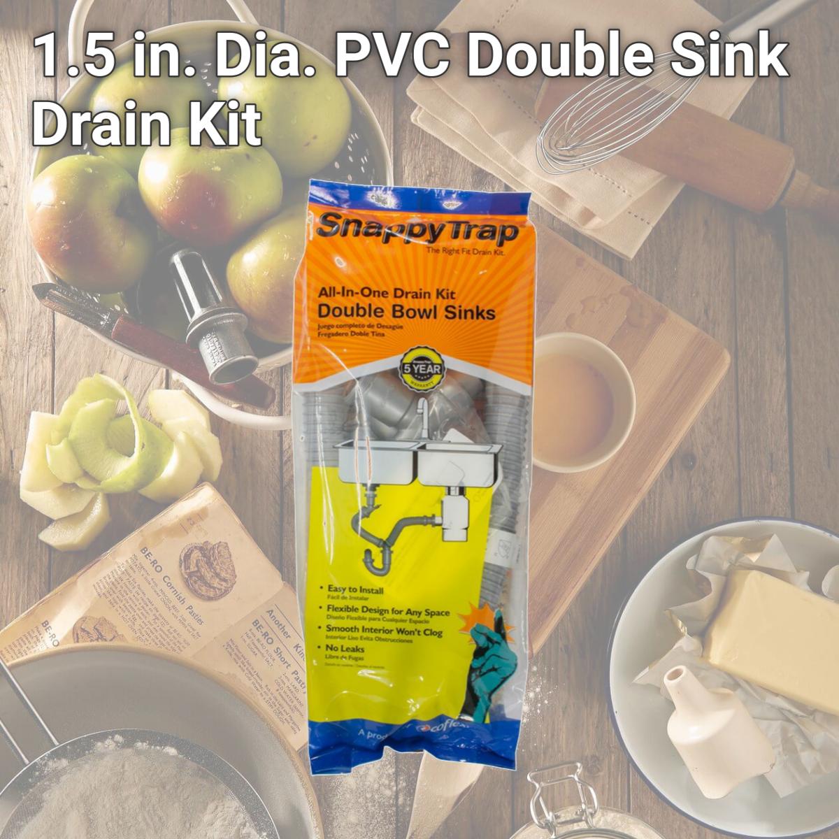 Picture of Snappy Trap 4003542 1.5 in. Dia. PVC Double Sink Drain Kit