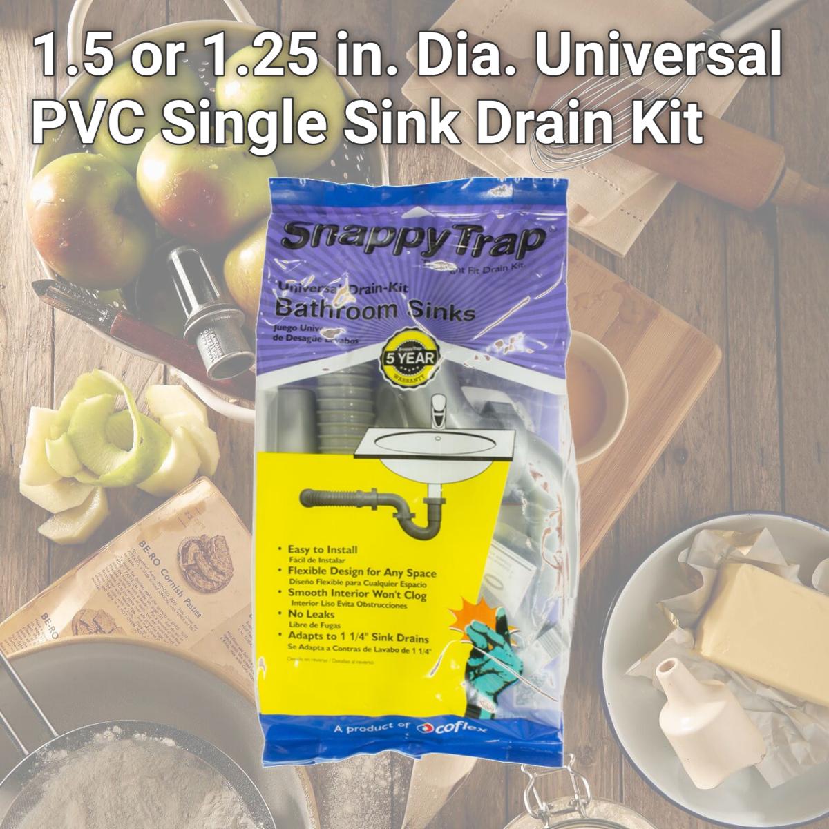 Picture of Snappy Trap 4003544 1.5 or 1.25 in. Dia. Universal PVC Single Sink Drain Kit