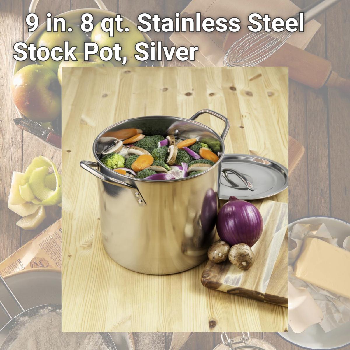 Picture of McSunley 6018294 9 in. 8 qt. Stainless Steel Stock Pot, Silver