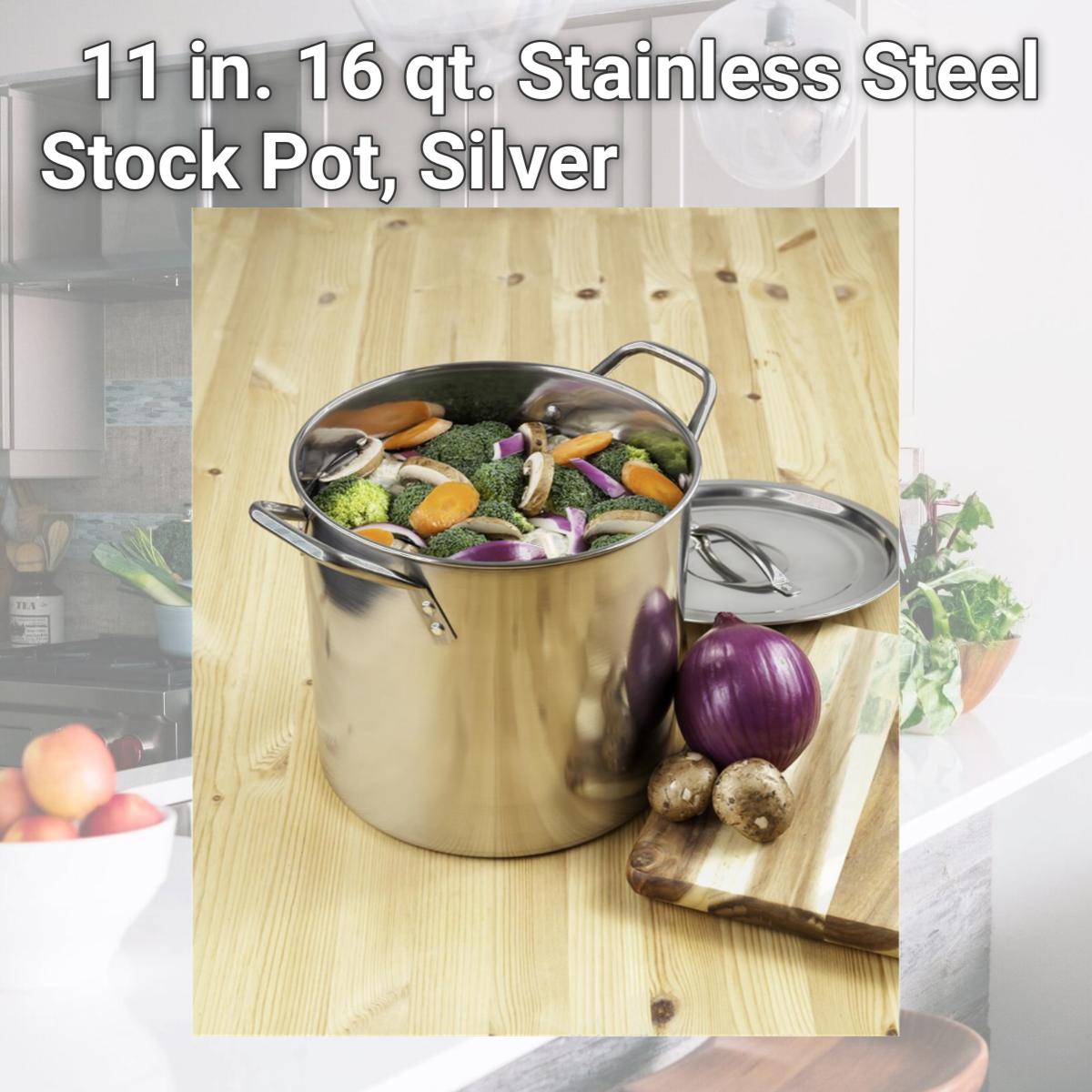 Picture of Mcsunley 6018282 11 in. 16 qt. Stainless Steel Stock Pot, Silver