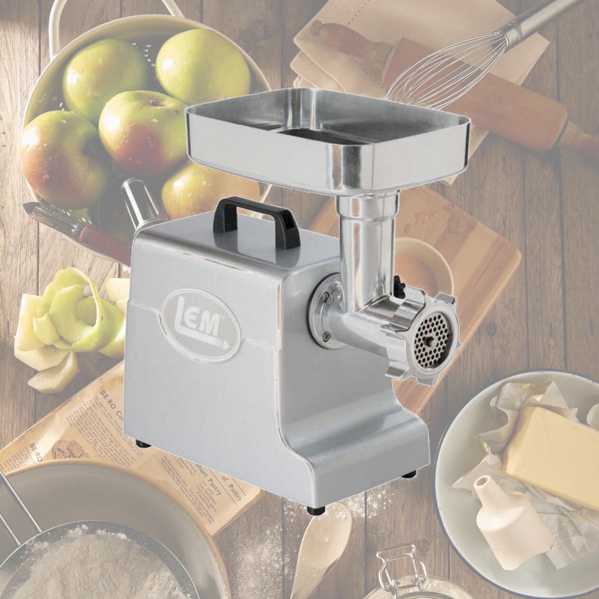 Picture of Lem Products 6723845 4.5 lbs Mighty Bite 1 Speed Meat Grinder, Brushed Nickel & Silver