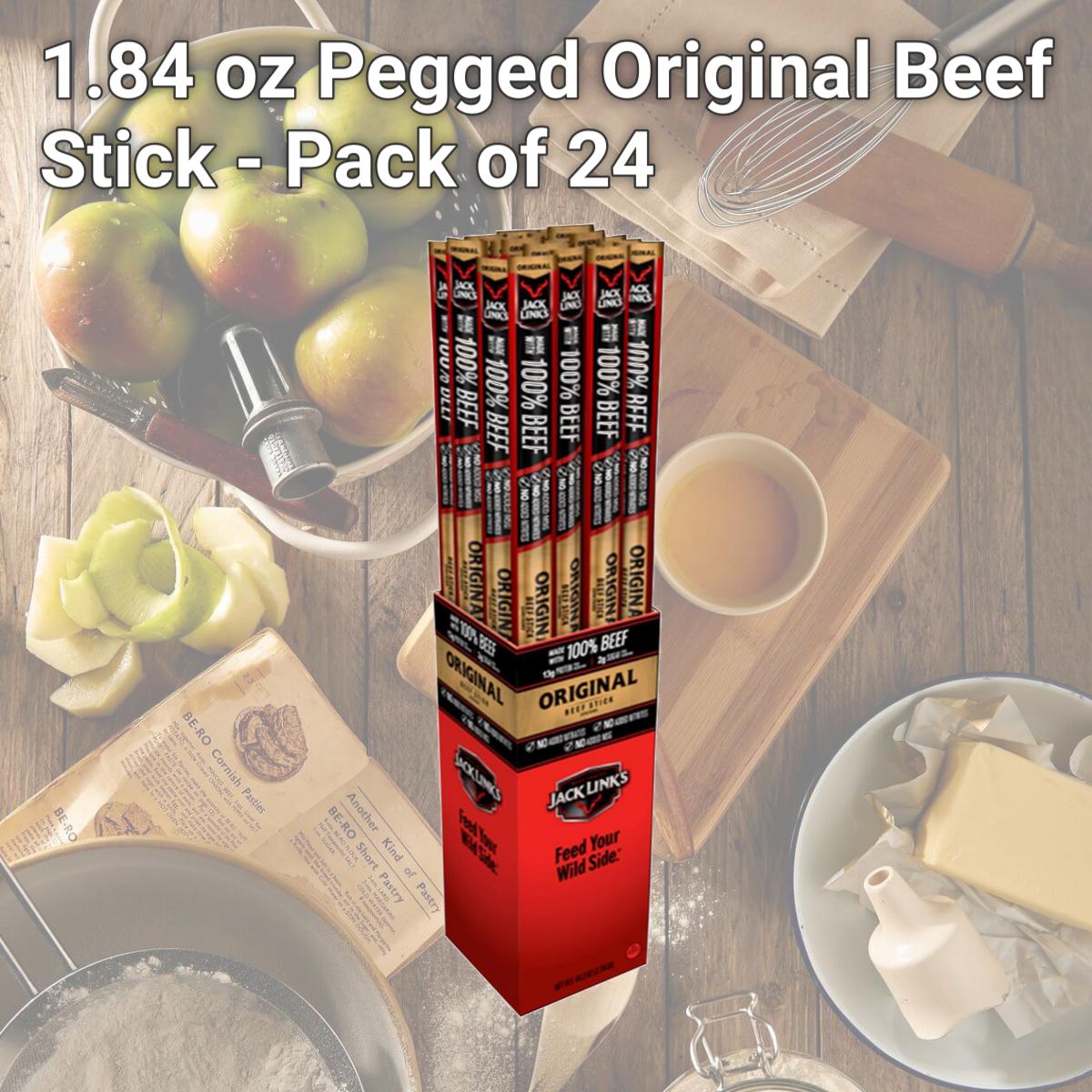 Picture of Jack Links 9073642 1.84 oz Pegged Original Beef Stick - Pack of 24