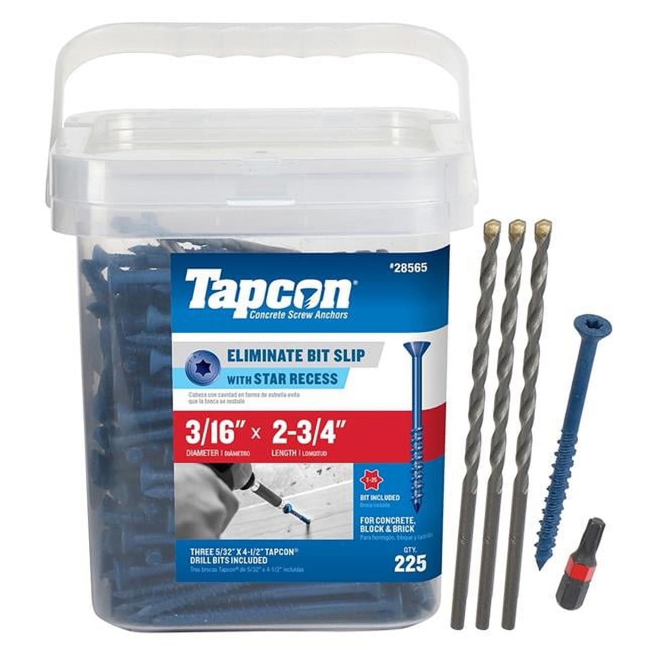 2.75 in. Star Flat Head Concrete Screws, Pack of 25