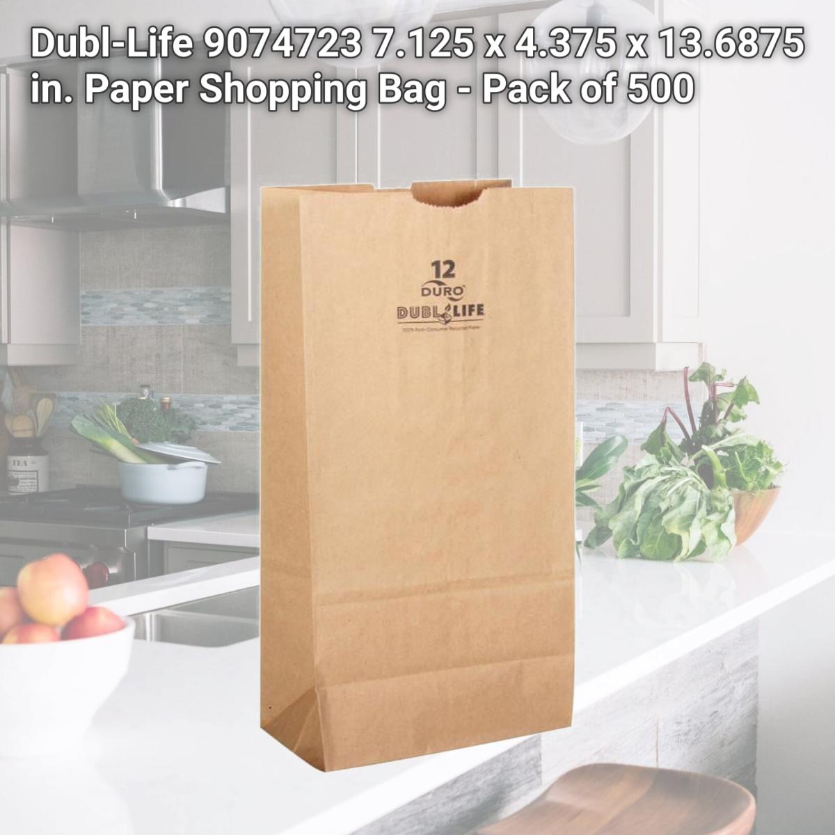 Picture of Dubl-Life 9074723 7.125 x 4.375 x 13.6875 in. Paper Shopping Bag - Pack of 500