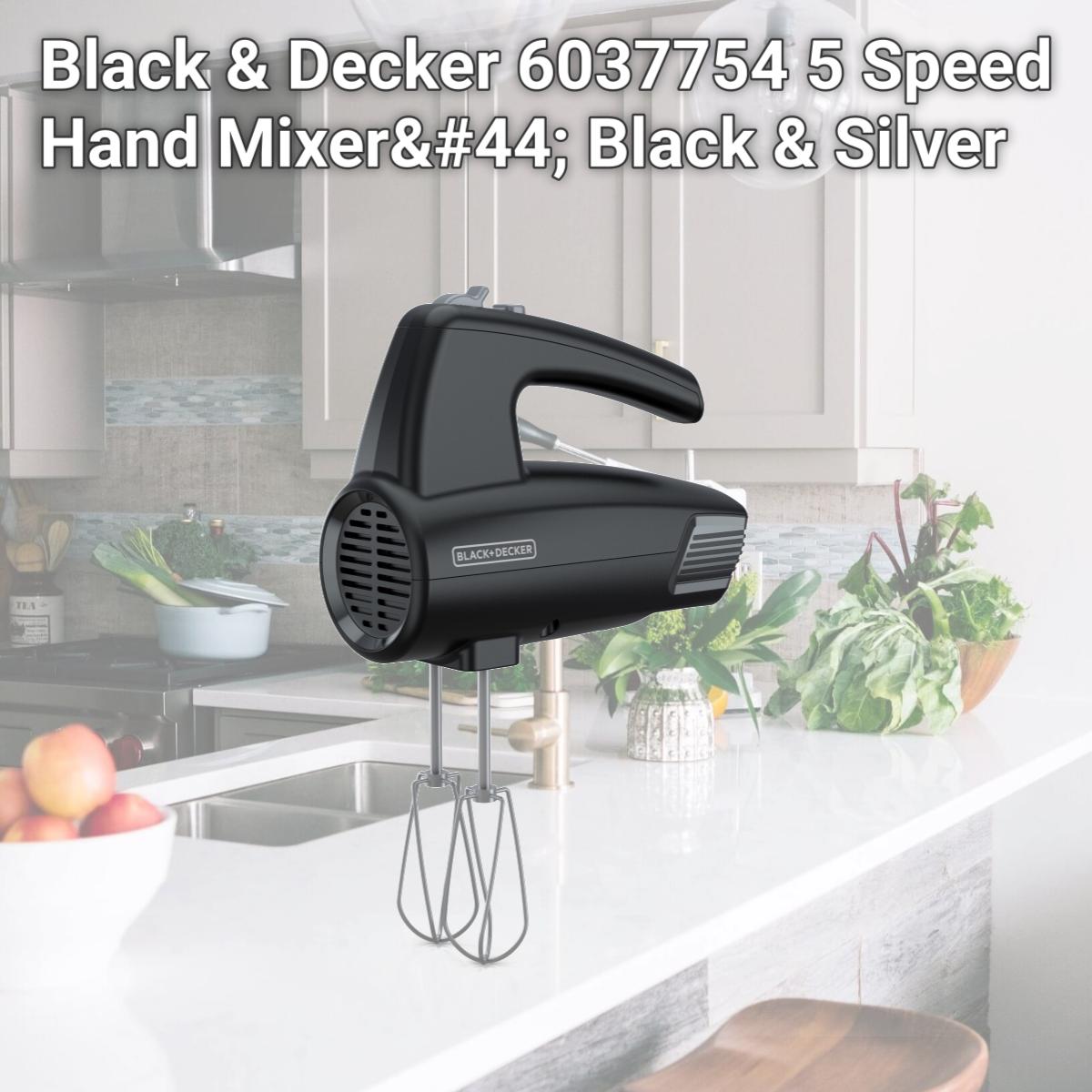 Picture of Black & Decker 6037754 5 Speed Hand Mixer, Black & Silver