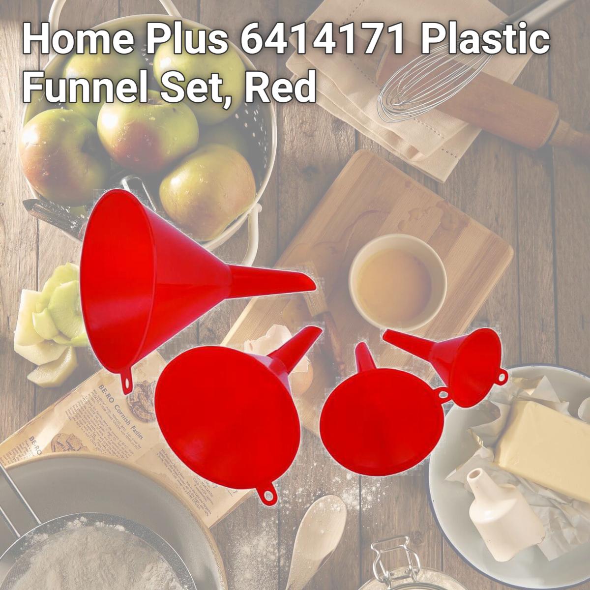 Picture of Home Plus 6414171 Plastic Funnel Set, Red