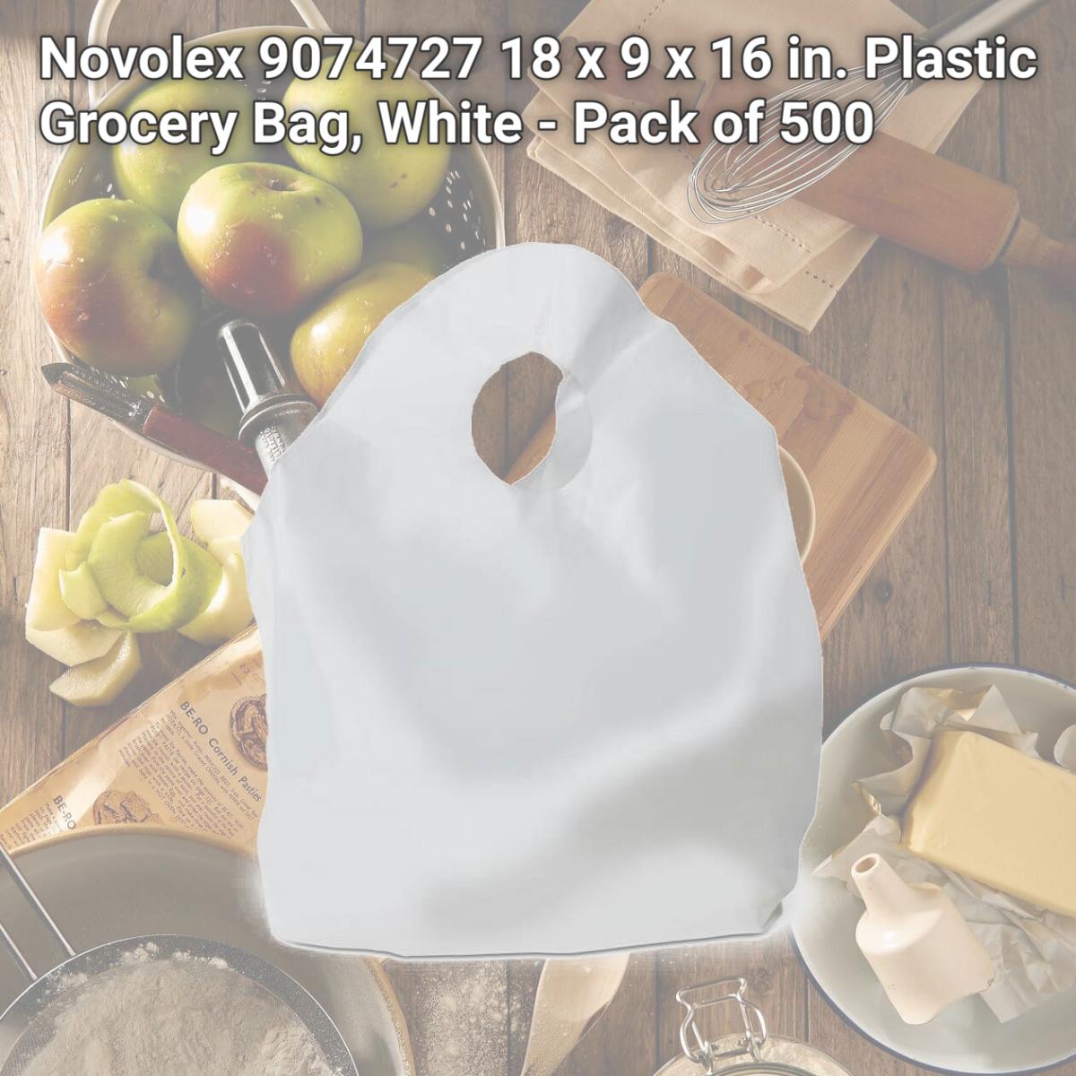 Picture of Novolex 9074727 18 x 9 x 16 in. Plastic Grocery Bag, White - Pack of 500