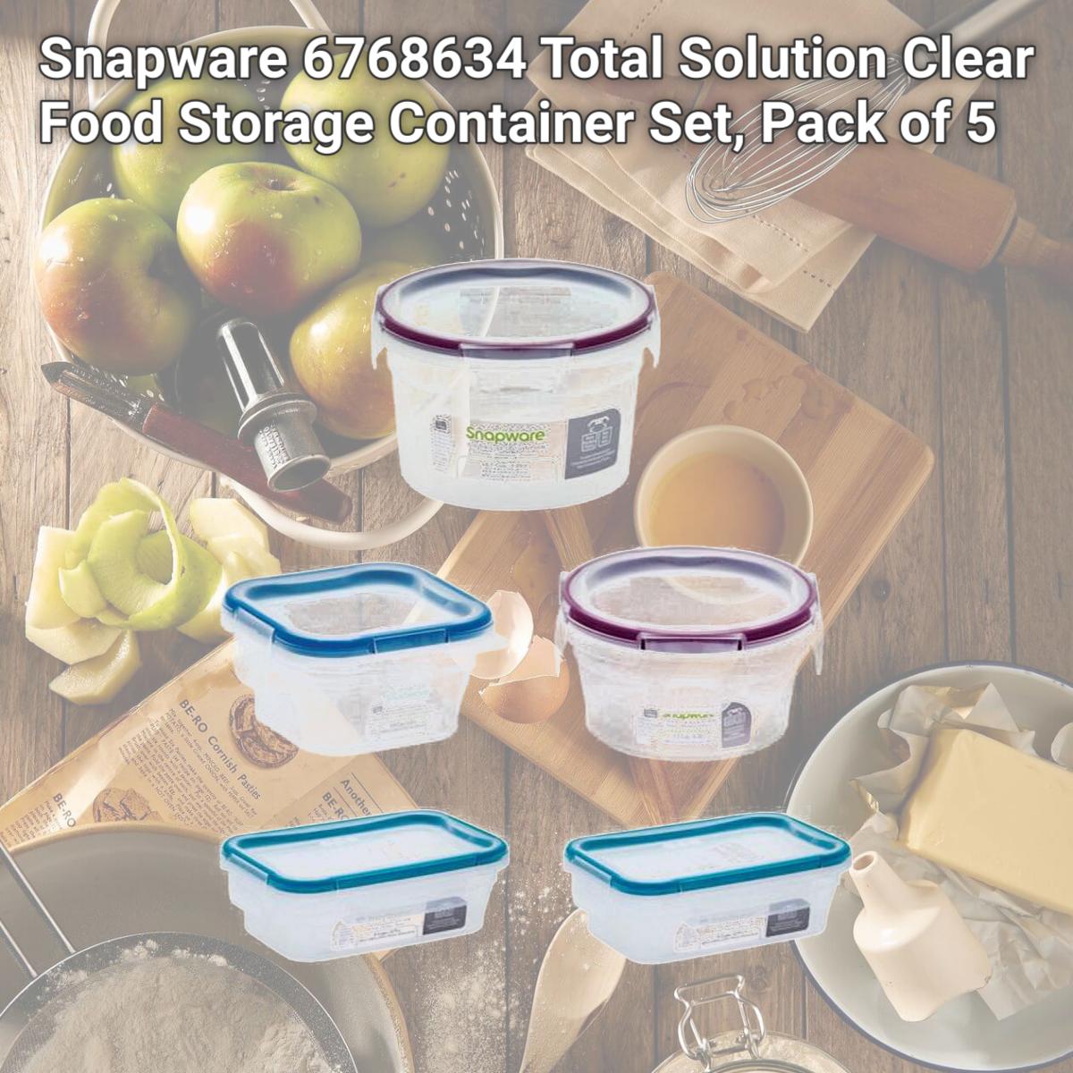 Picture of Snapware 6768634 Total Solution Clear Food Storage Container Set, Pack of 5
