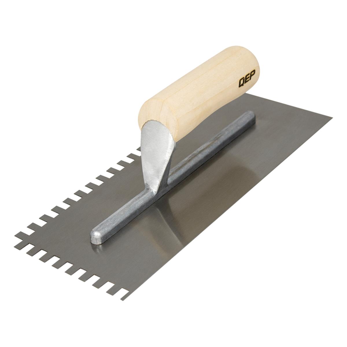 UPC 010306011181 product image for Qep 2007115 Carbon Steel Square Notch Trowel, Silver | upcitemdb.com