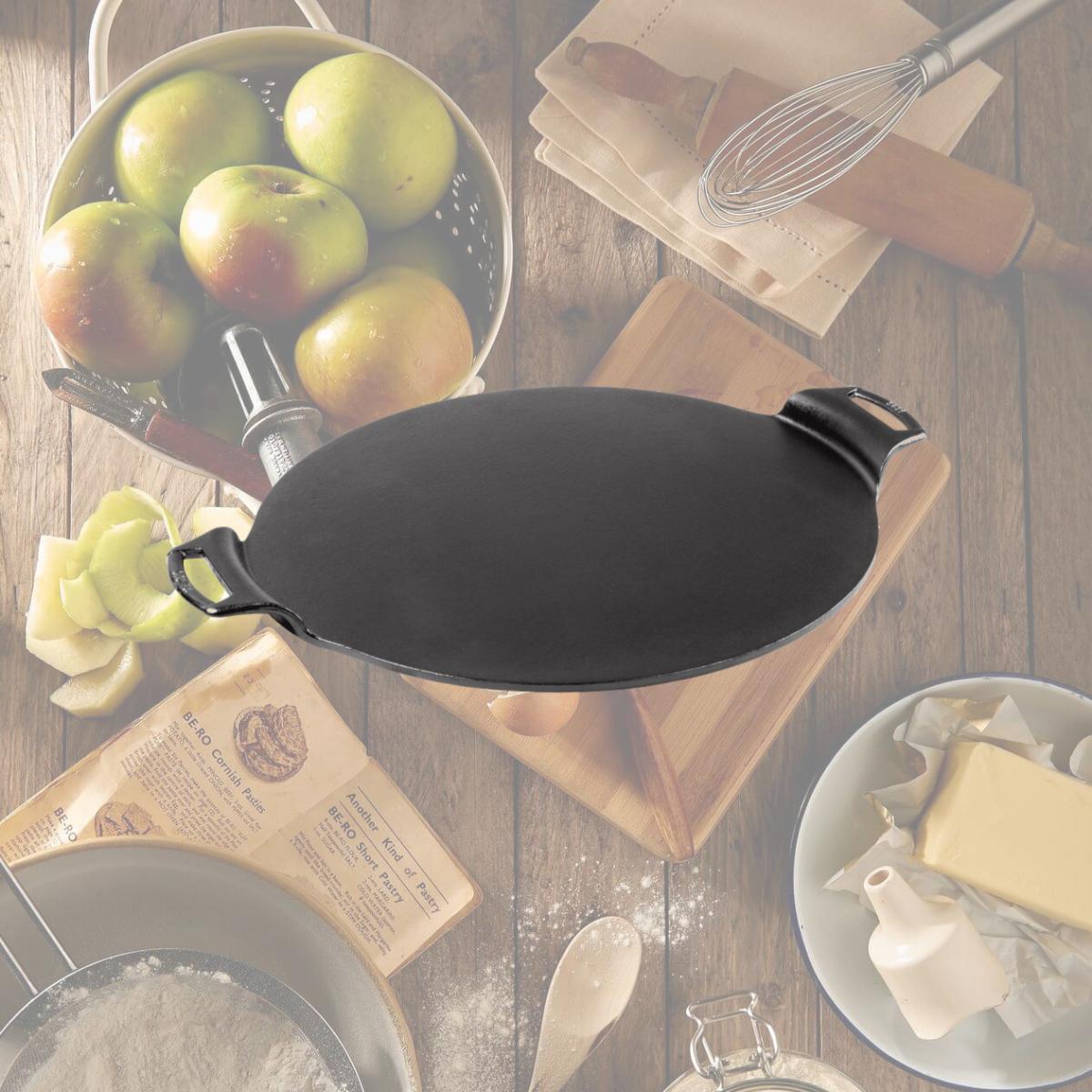 Picture of Lodge 6033349 15 in. Pre-Seasoned Cast Iron Pizza Pan, Black - Pack of 2