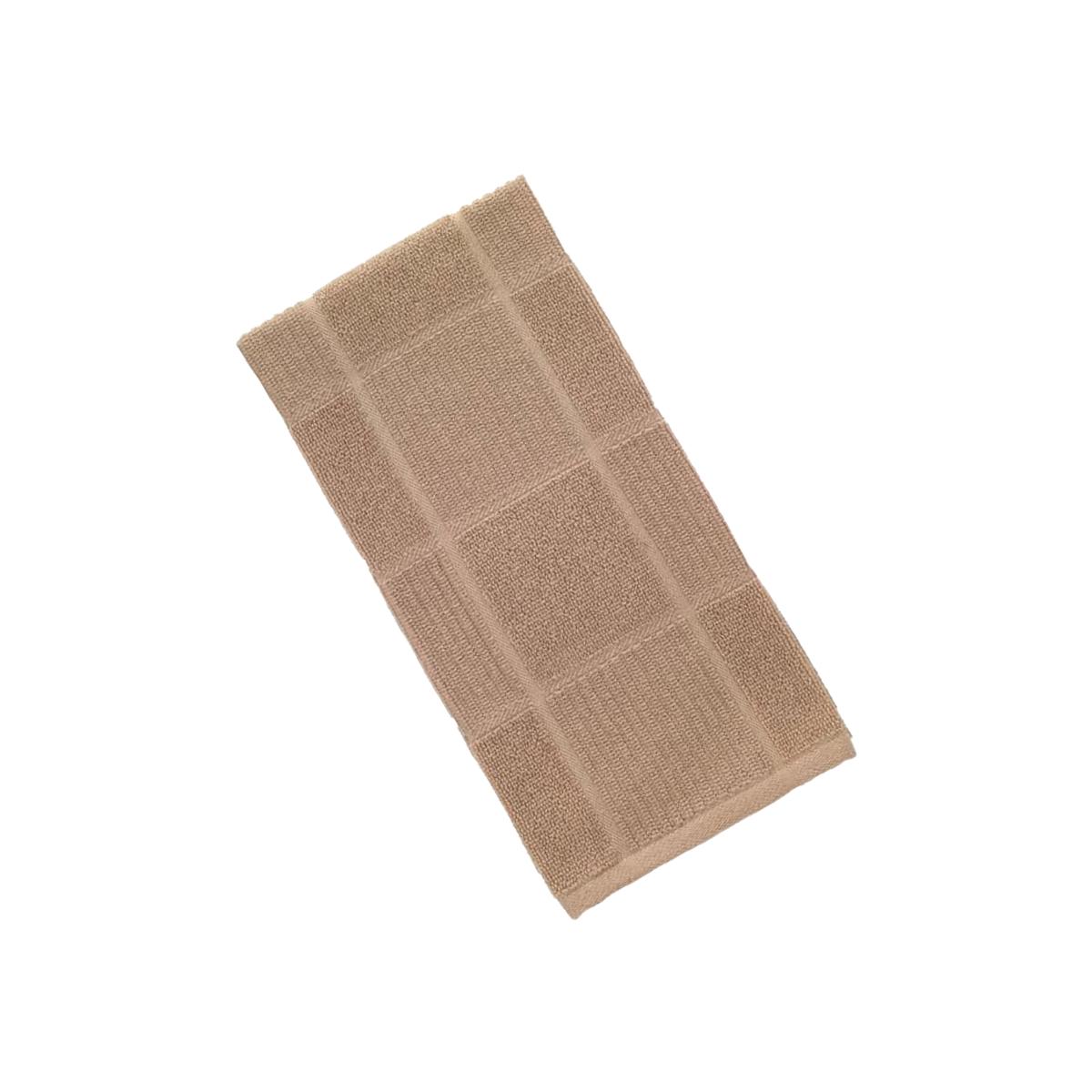 Picture of T-Fal 6515795 Sand Cotton Checked Parquet Kitchen Towel, Pack of 6