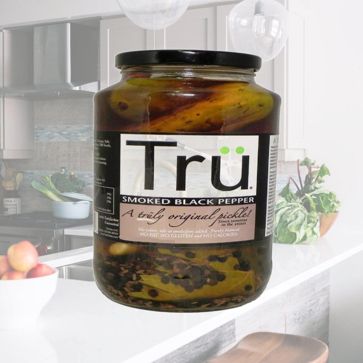 Picture of Tru Pickles 6010530 24 oz Smoked Black Pepper Pickles Jar - Pack of 6