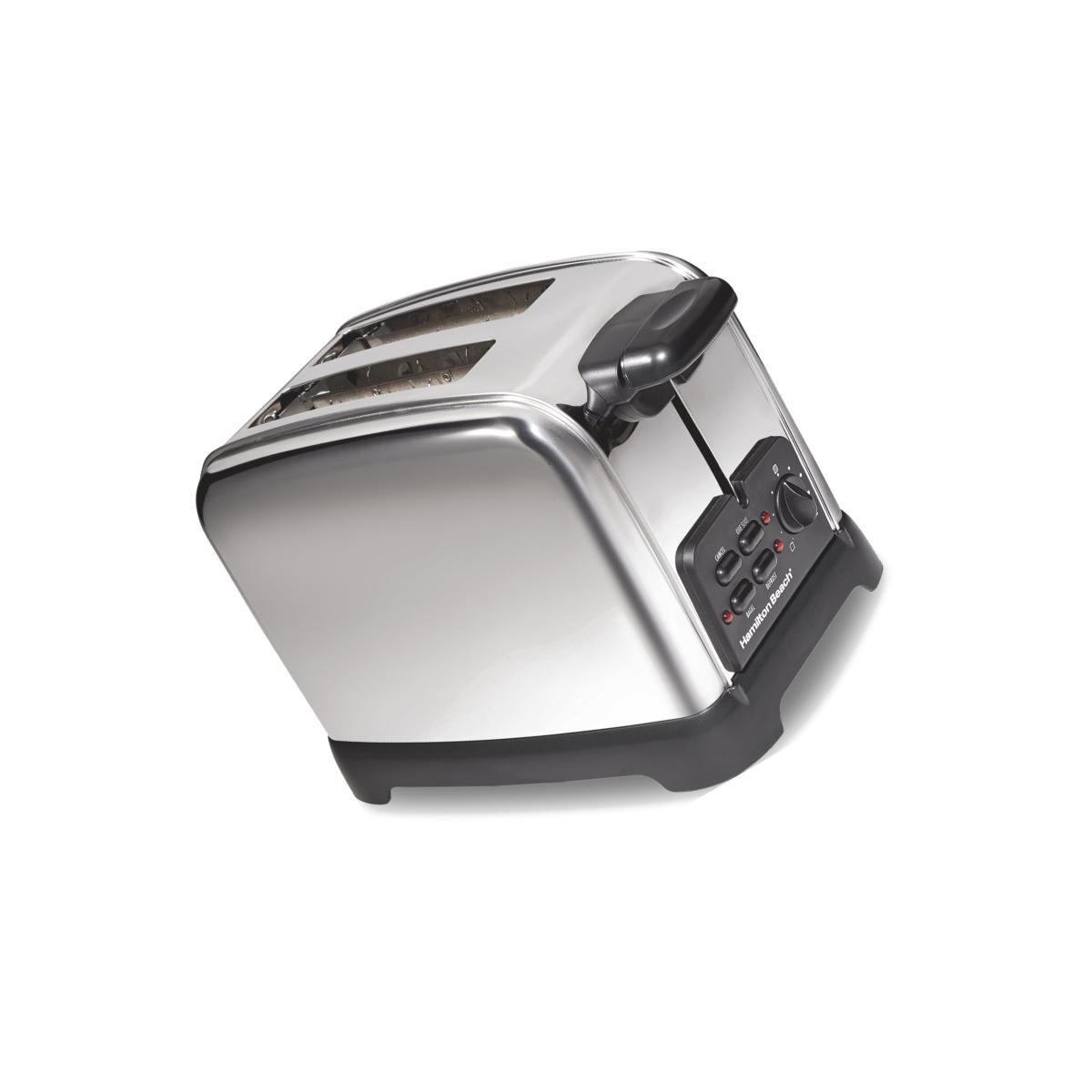 Picture of Hamilton Beach 6047935 7.63 x 6.89 x 11.1 in. Stainless Steel 2 Slot Toaster, Black & Silver