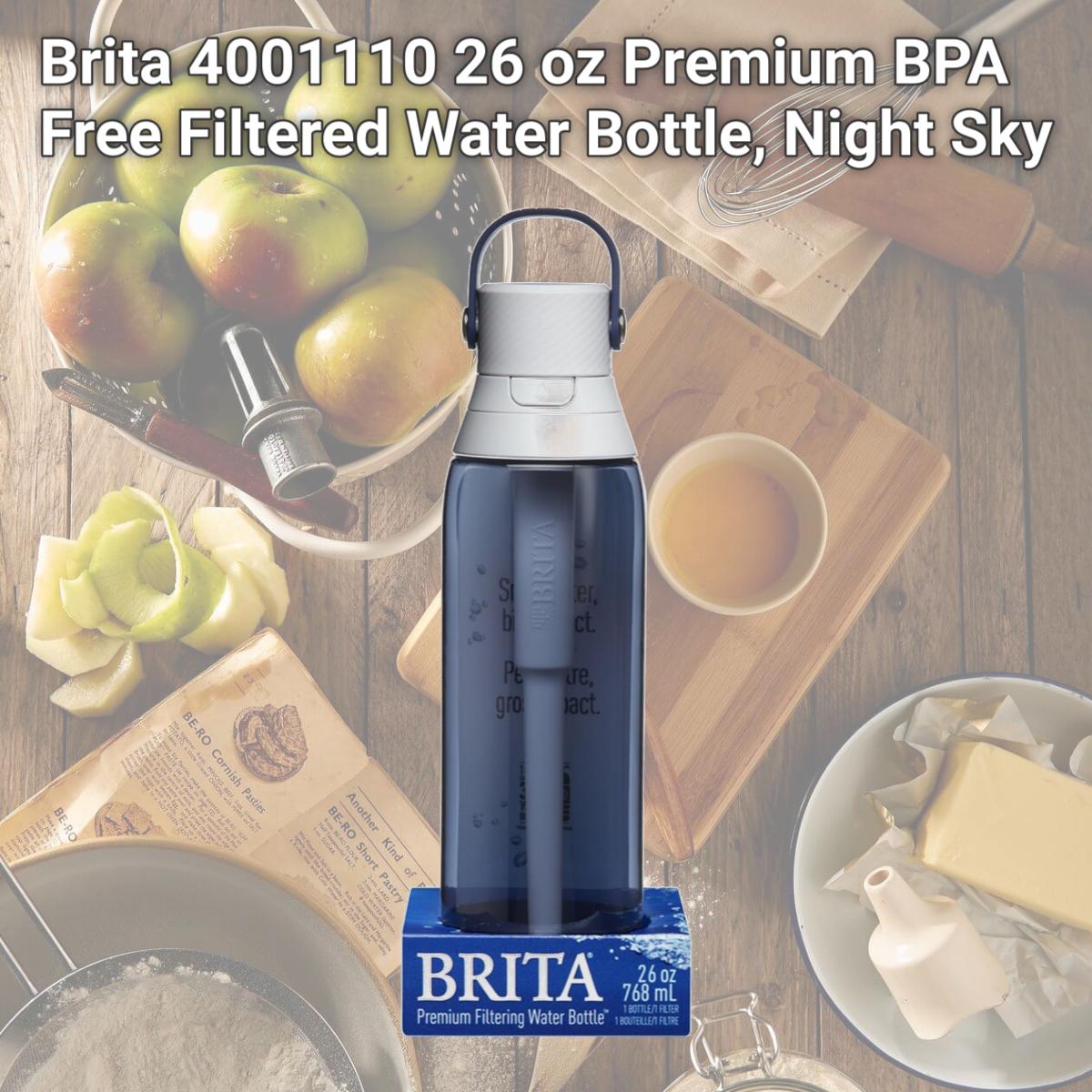 Picture of Brita 4001110 26 oz Premium BPA Free Filtered Water Bottle, Night Sky