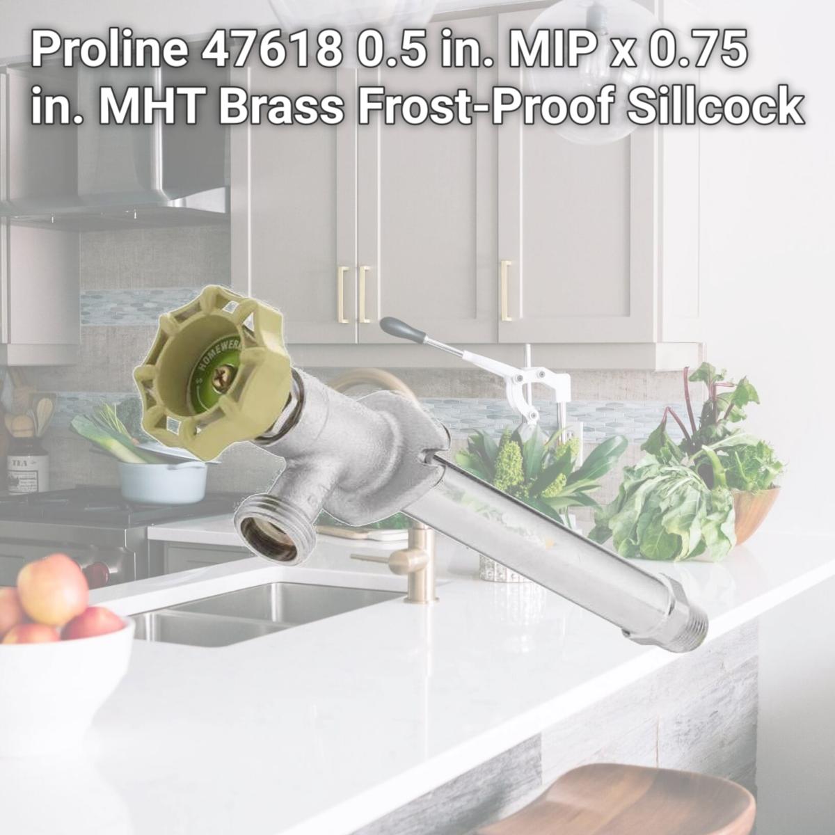 Picture of Proline 47618 0.5 in. MIP x 0.75 in. MHT Brass Frost-Proof Sillcock