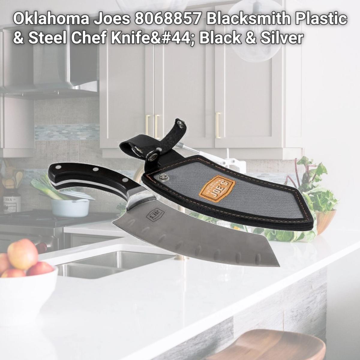 Picture of Oklahoma Joes 8068857 Blacksmith Plastic & Steel Chef Knife, Black & Silver