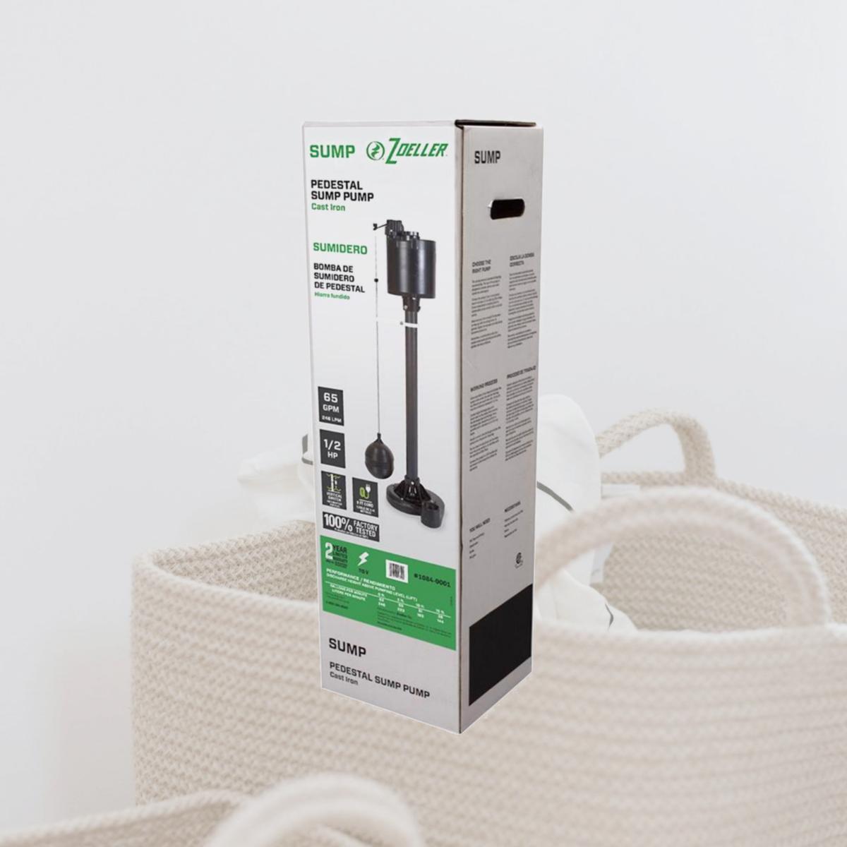 Picture of Zoeller 4009949 0.5 HP 3900 GPH Cast Iron Vertical Float Switch AC Bottom Suction Pedestal Sump Pump