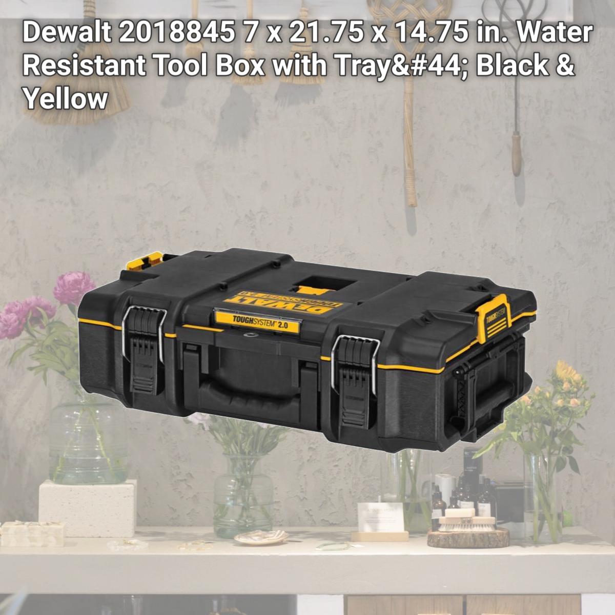 Picture of Dewalt 2018845 7 x 21.75 x 14.75 in. Water Resistant Tool Box with Tray&#44; Black & Yellow