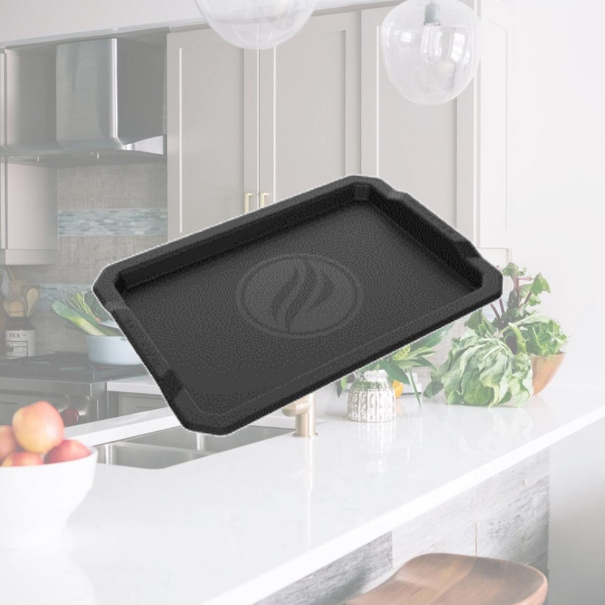 Picture of Blackstone 8075107 13 in. x 19 in. Plastic Serving Tray, Black - Pack of 4