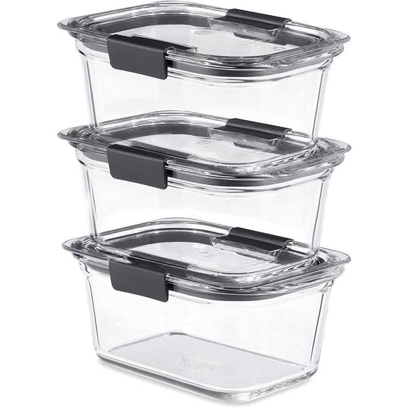 6013375 Brilliance Clear Food Container & Lid, Pack of 3