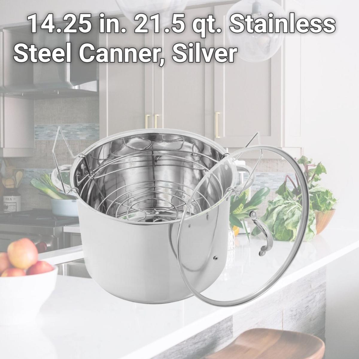 Picture of McSunley 6019524 14.25 in. 21.5 qt. Stainless Steel Canner, Silver
