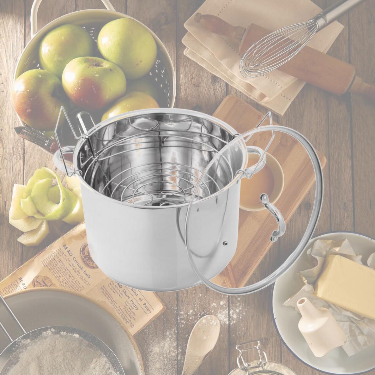 Picture of McSunley 6019524 14.25 in. 21.5 qt. Stainless Steel Canner, Silver