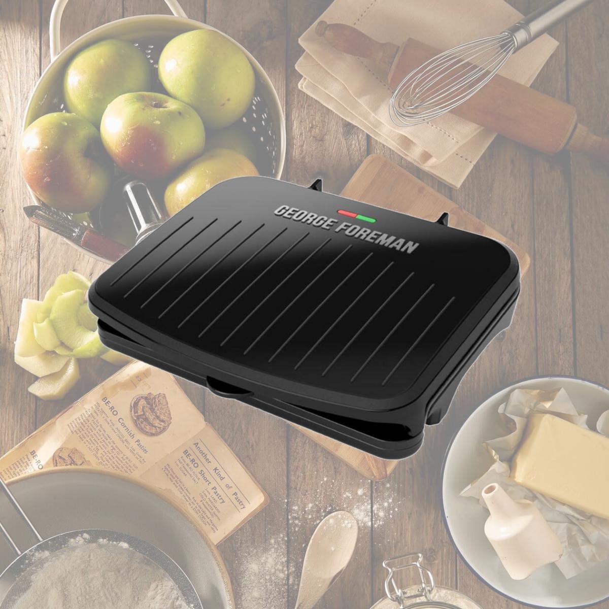 Picture of George Foreman 6046844 75 sq. in. Aluminum Nonstick Surface Grill & Panini Press, Black