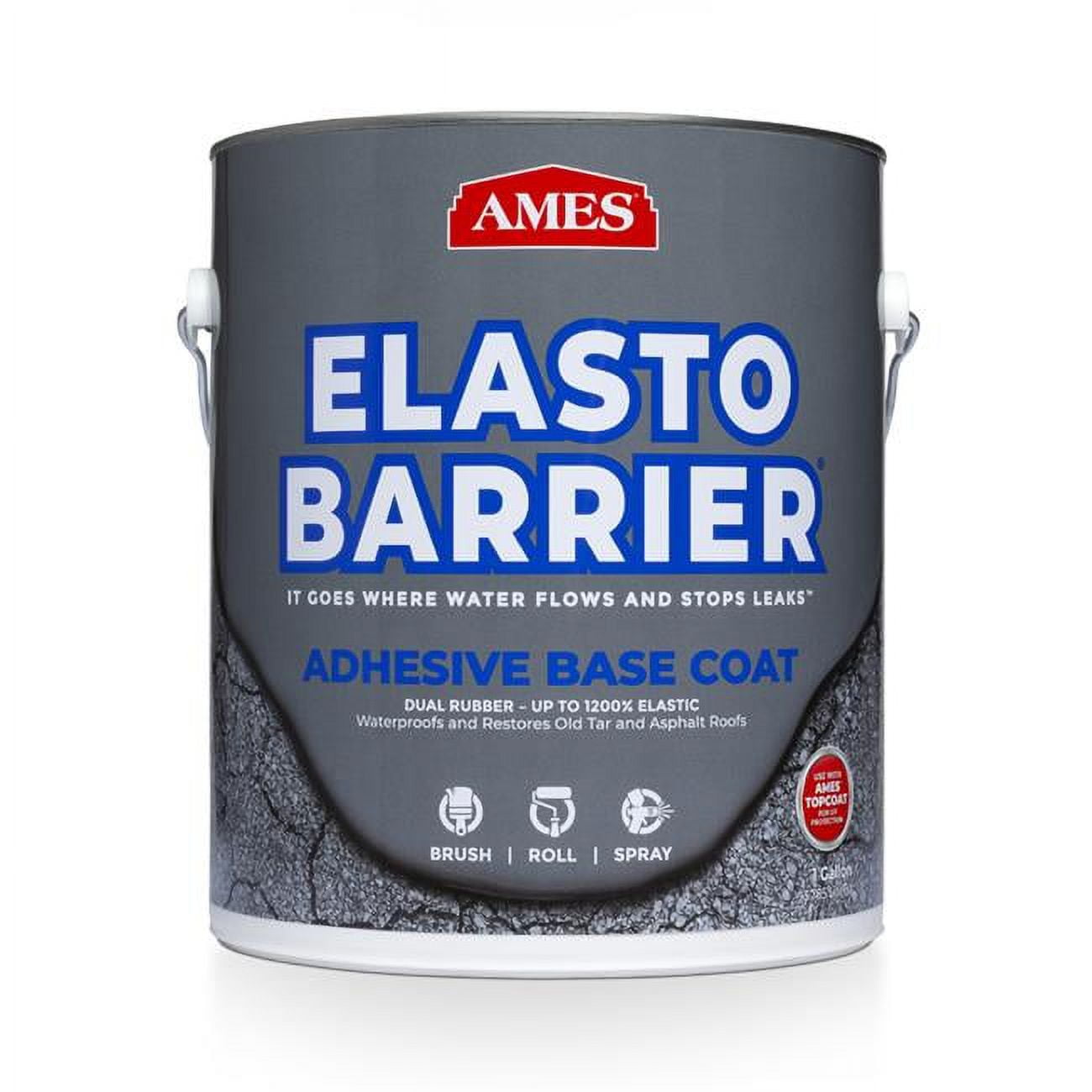 1391283 Elasto-Barrier Acrylic Elastomeric Roof Coating, Gray - Pack of 4