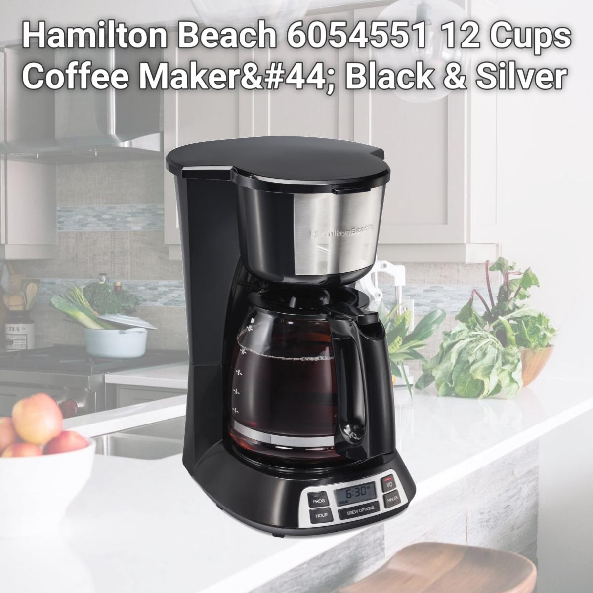 Picture of Hamilton Beach 6054551 12 Cups Coffee Maker, Black & Silver