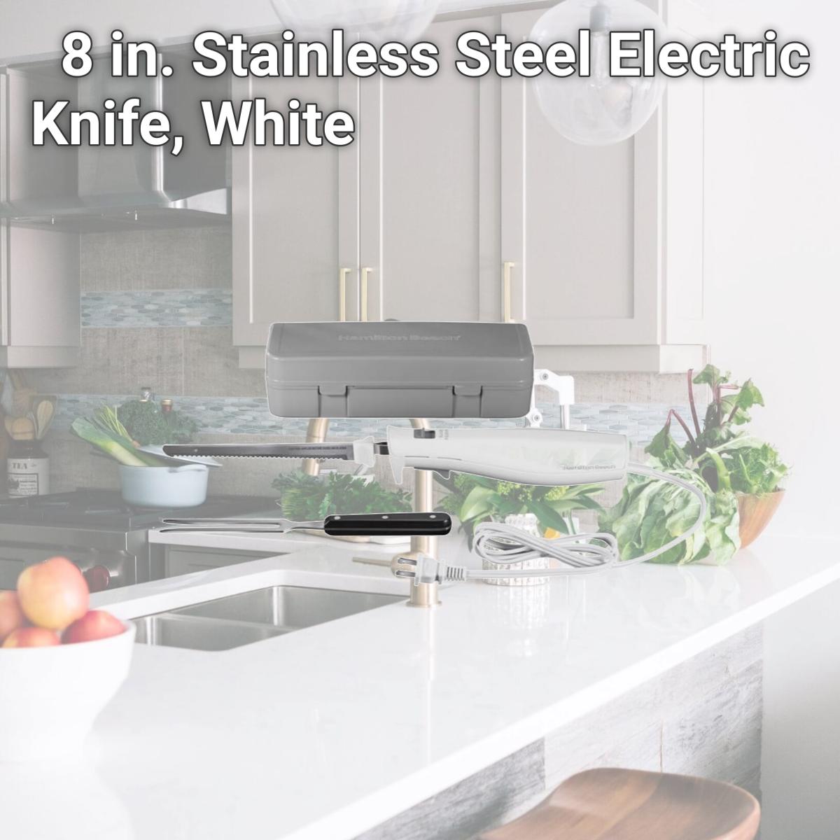 Picture of Hamilton Beach 6054548 8 in. Stainless Steel Electric Knife, White