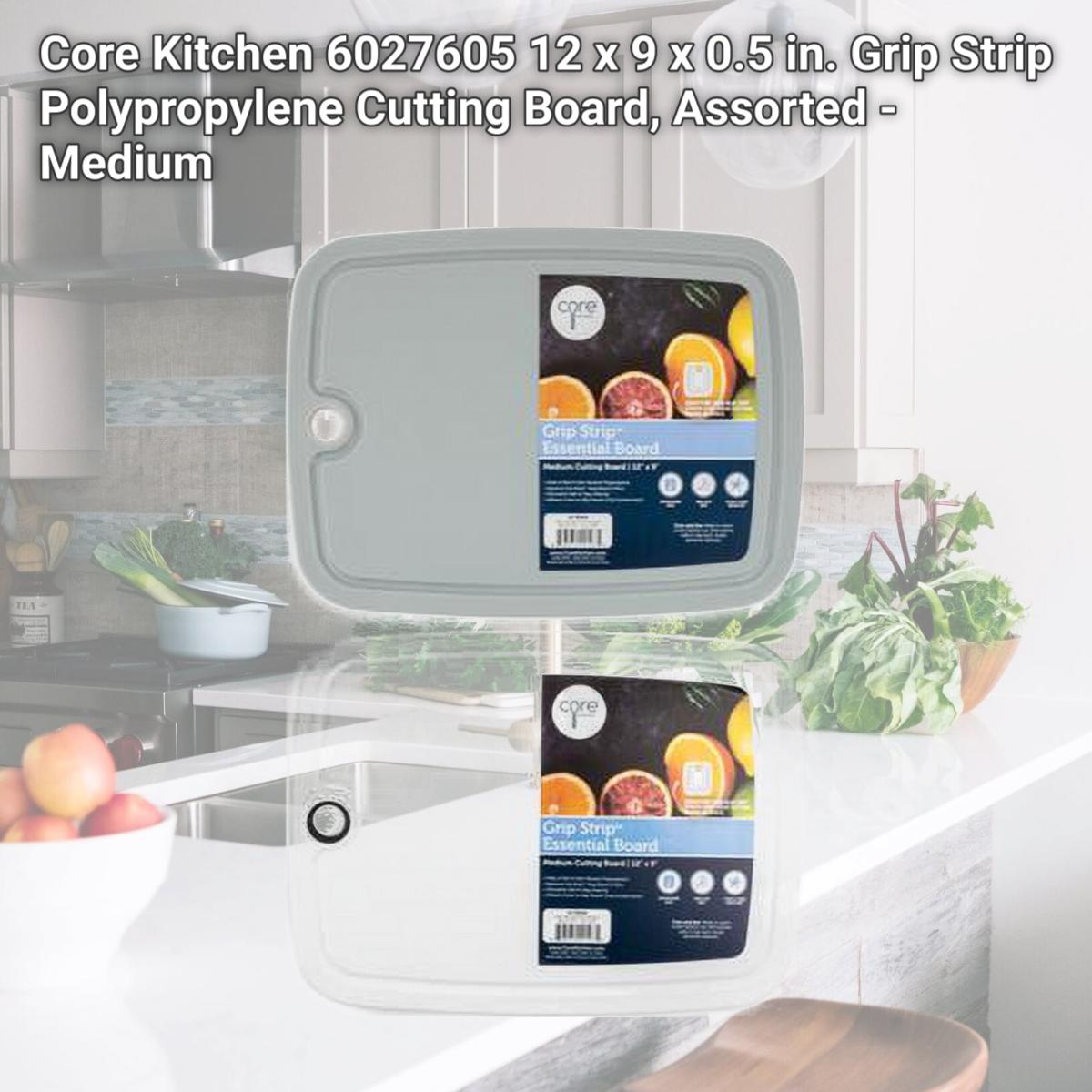 Picture of Core Kitchen 6027605 12 x 9 x 0.5 in. Grip Strip Polypropylene Cutting Board, Assorted - Medium