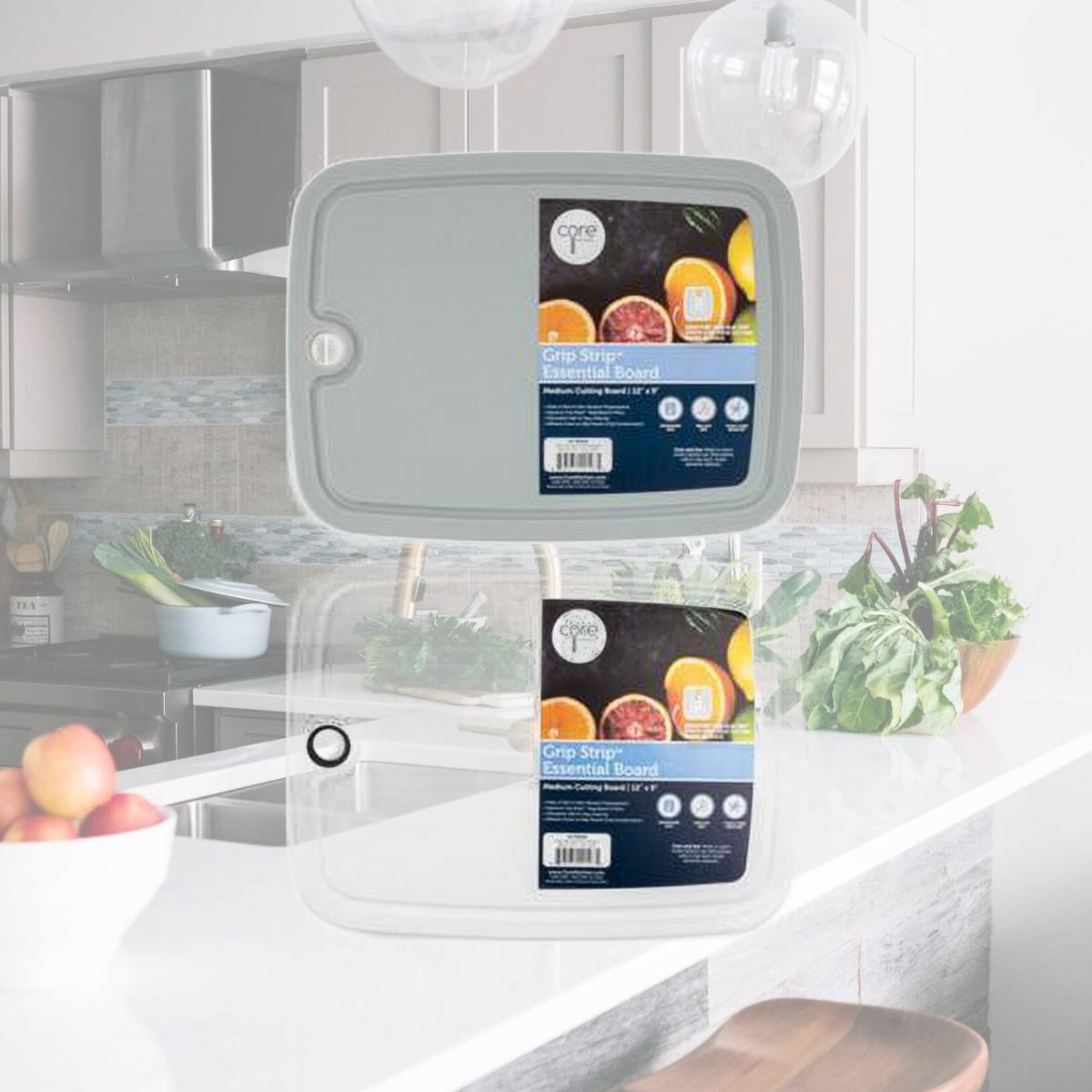 Picture of Core Kitchen 6027605 12 x 9 x 0.5 in. Grip Strip Polypropylene Cutting Board, Assorted - Medium