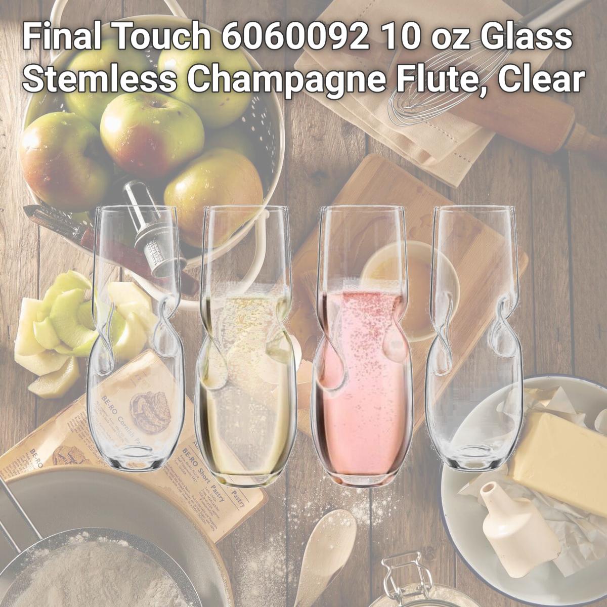 Picture of Final Touch 6060092 10 oz Glass Stemless Champagne Flute, Clear