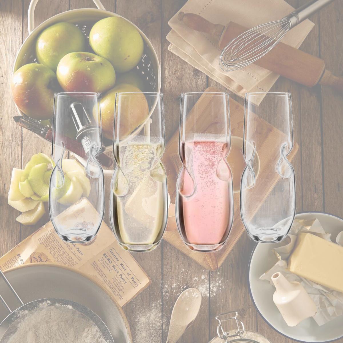 Picture of Final Touch 6060092 10 oz Glass Stemless Champagne Flute, Clear