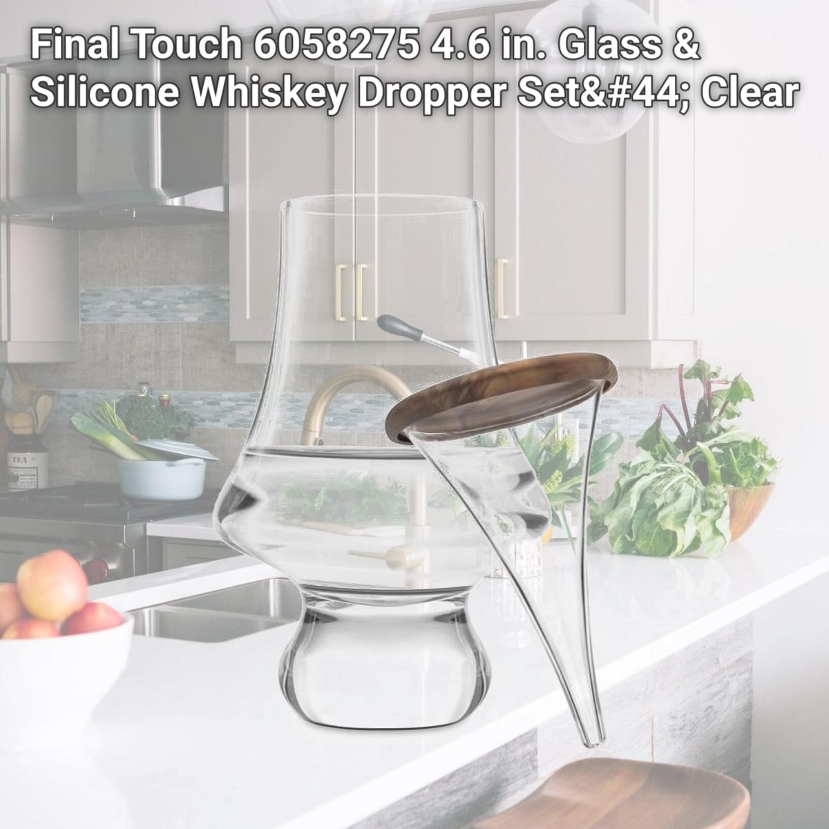 Picture of Final Touch 6058275 4.6 in. Glass & Silicone Whiskey Dropper Set, Clear