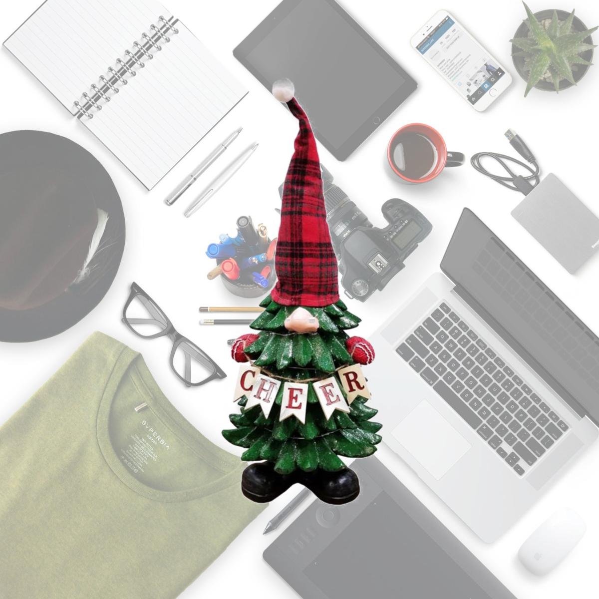 Picture of Alpine 9084255 28 in. LED Multi Colored Cheer Tree Gnome Indoor Christmas Decor