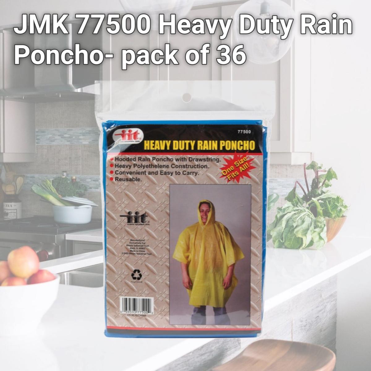 Picture of JMK 77500 Heavy Duty Rain Poncho- pack of 36