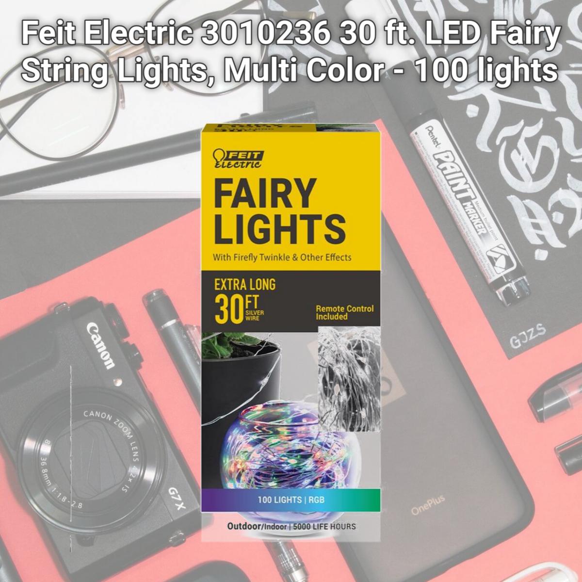 Picture of Feit Electric 3010236 30 ft. LED Fairy String Lights, Multi Color - 100 lights