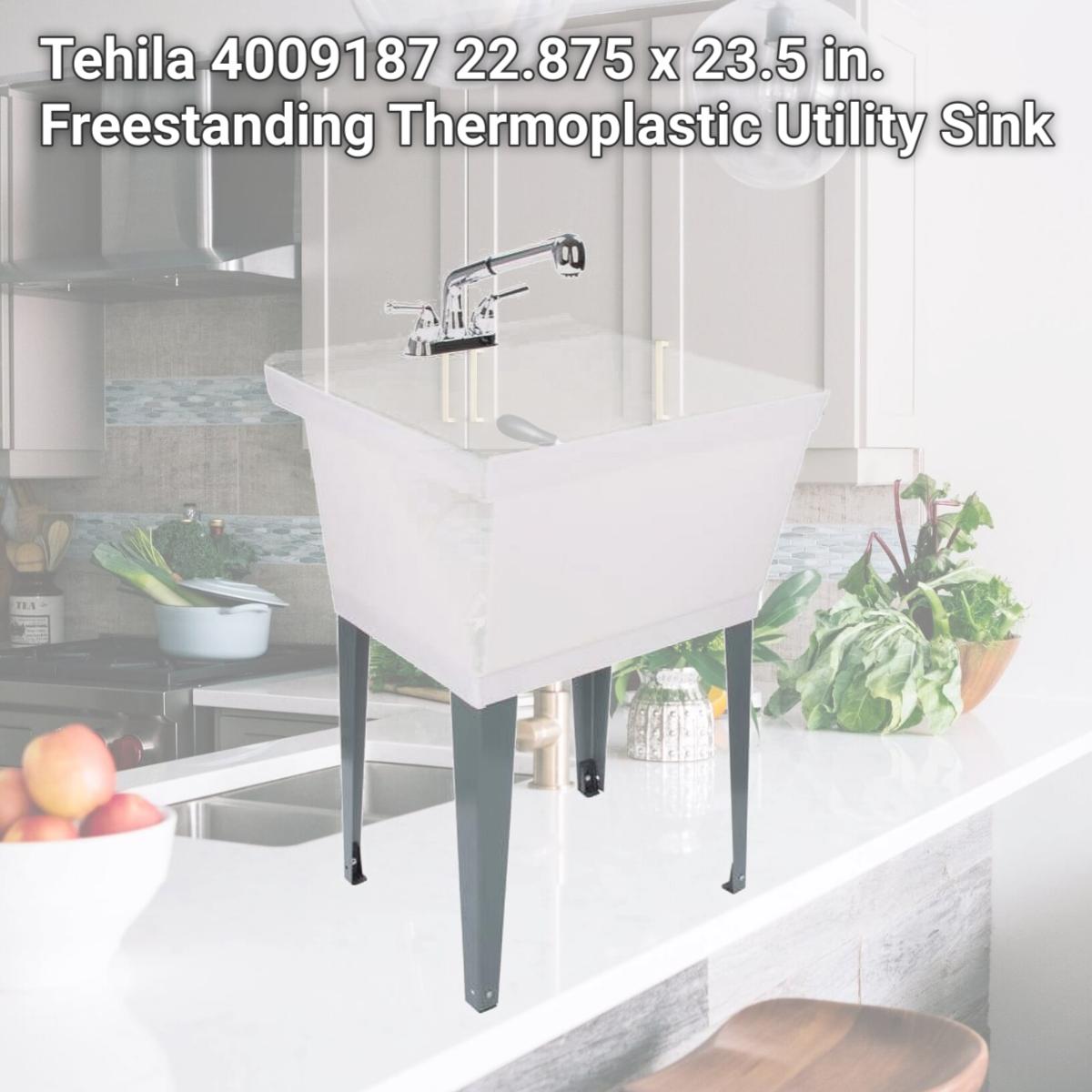 Picture of Tehila 4009187 22.875 x 23.5 in. Freestanding Thermoplastic Utility Sink