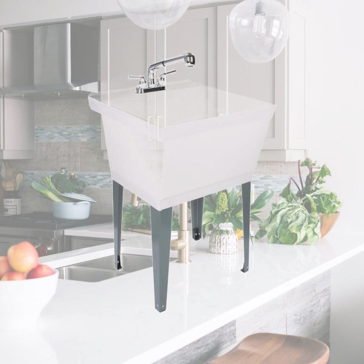 Picture of Tehila 4009187 22.875 x 23.5 in. Freestanding Thermoplastic Utility Sink