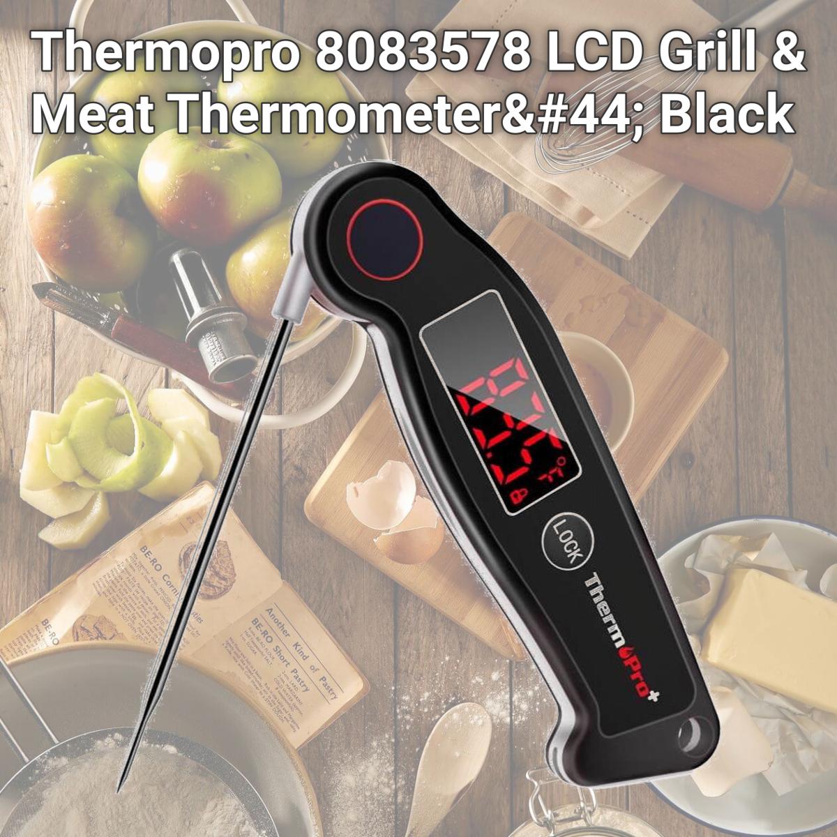 Picture of Thermopro 8083578 LCD Grill & Meat Thermometer, Black