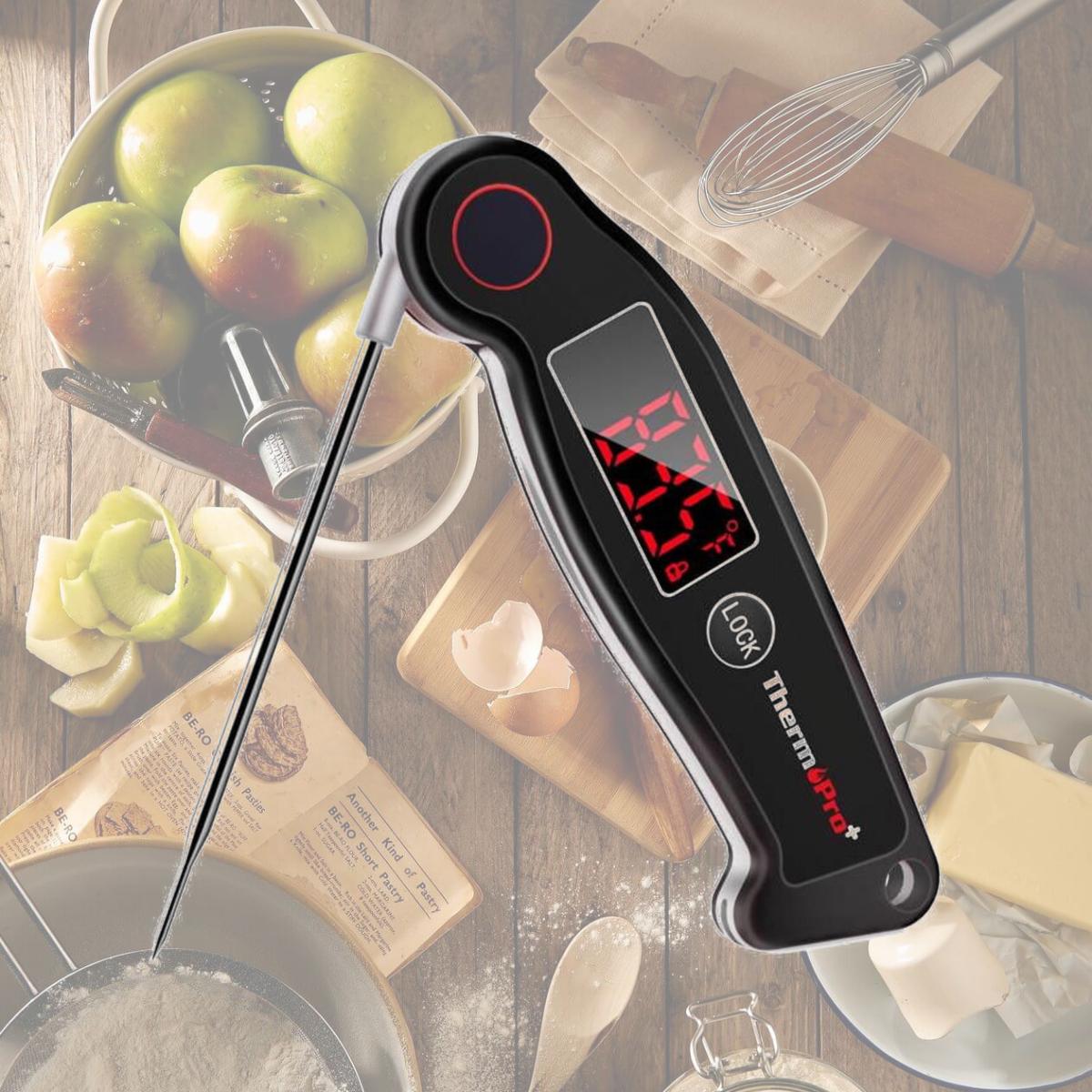 Picture of Thermopro 8083578 LCD Grill & Meat Thermometer, Black