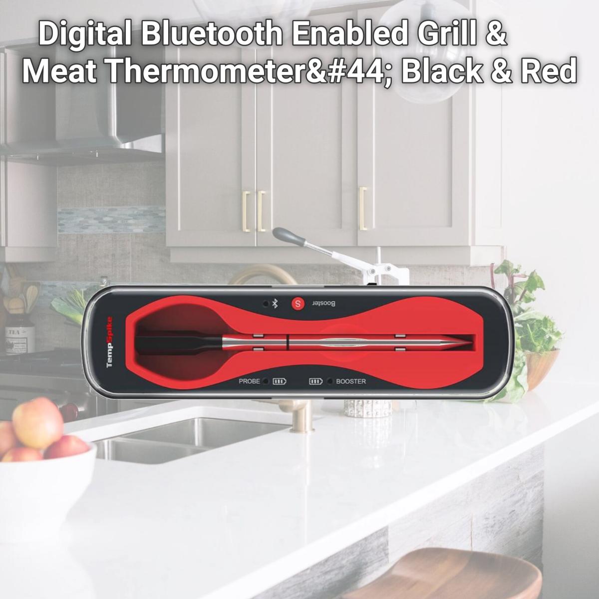 Picture of Thermopro 8083724 Digital Bluetooth Enabled Grill & Meat Thermometer, Black & Red
