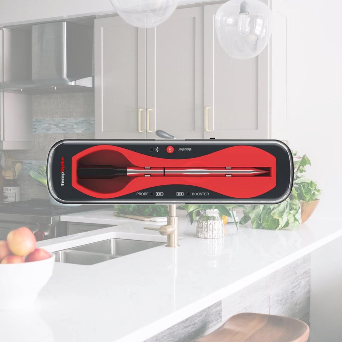 Picture of Thermopro 8083724 Digital Bluetooth Enabled Grill & Meat Thermometer, Black & Red