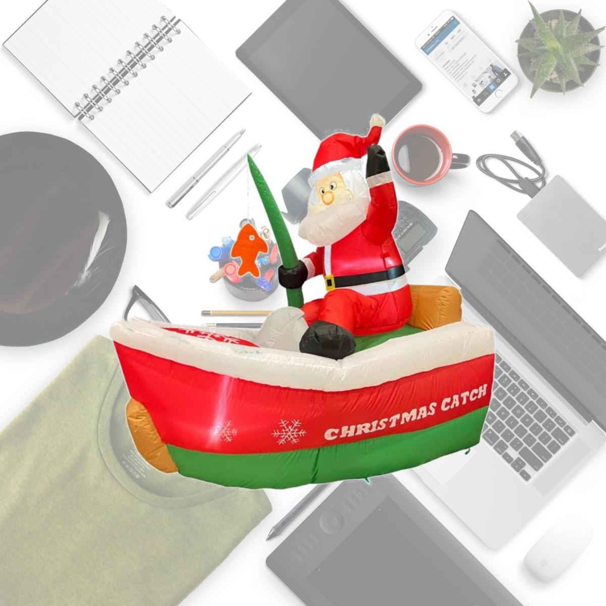 Picture of Celebrations 9080652 5 ft. Fishing Santa Inflatable