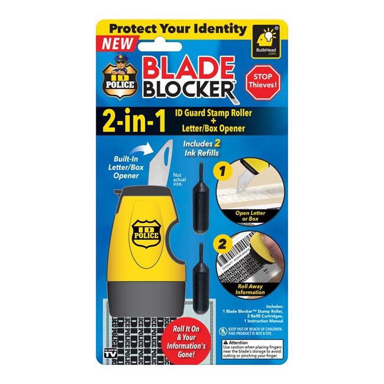 6061157 Blade Blocker Theft Protection ID Guard Stamp Roller & Box Opener, Black & Yellow