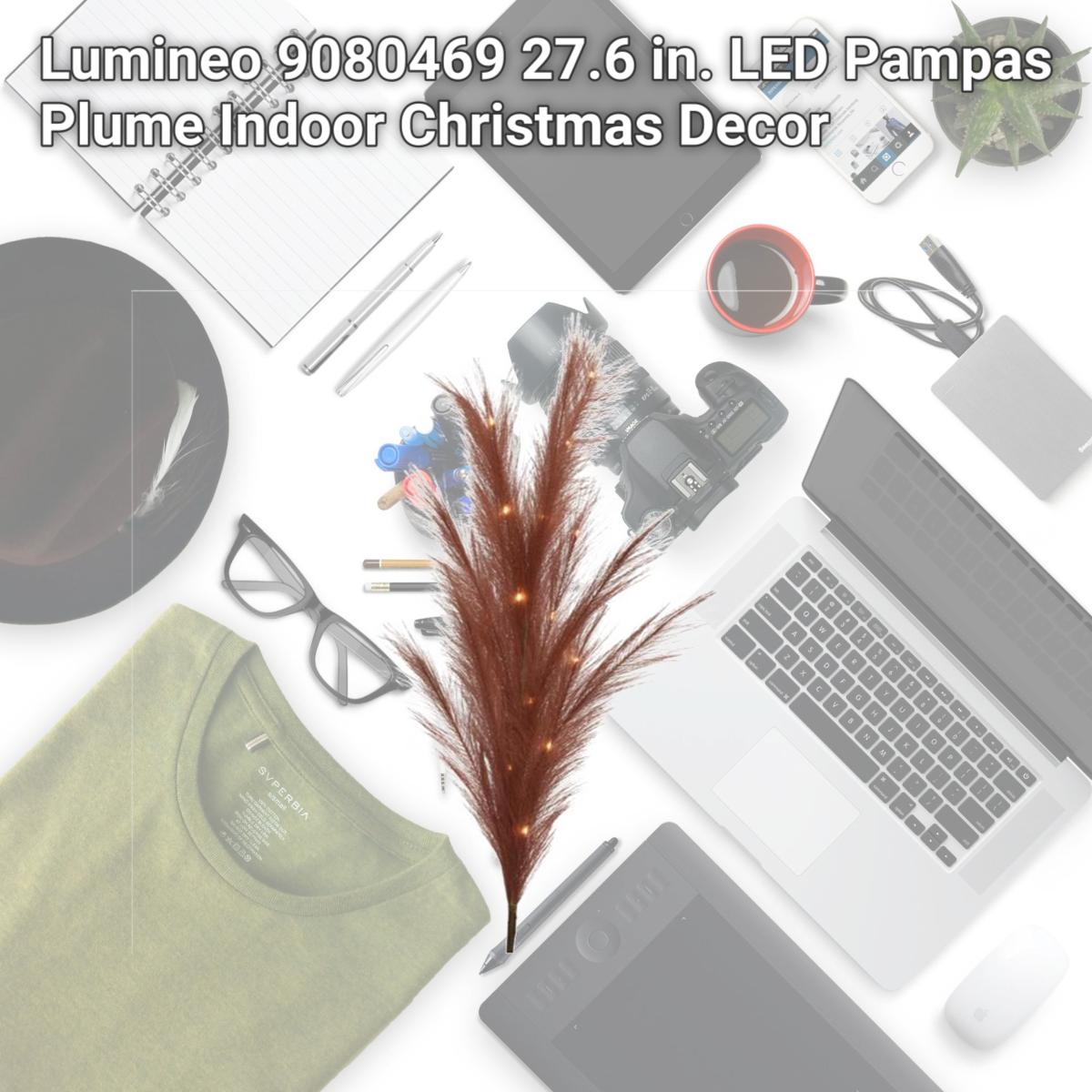 Picture of Lumineo 9080469 27.6 in. LED Pampas Plume Indoor Christmas Decor